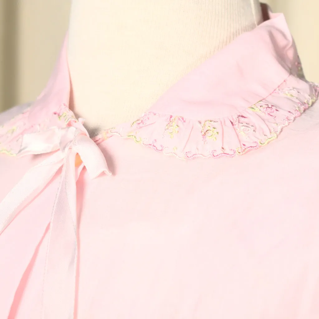 1960s Emb Pink Peignoir Set