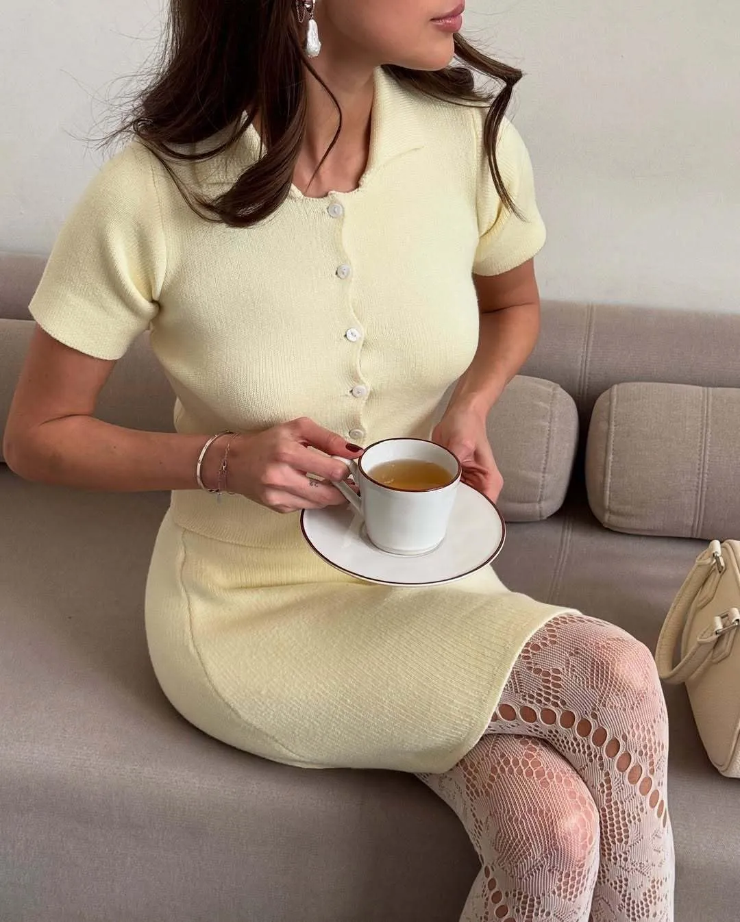 2 Piece Skirt Sets for Women Beach Vacation Outfits Lounge Sets Short Sleeve Top and Skirt Knit Sets