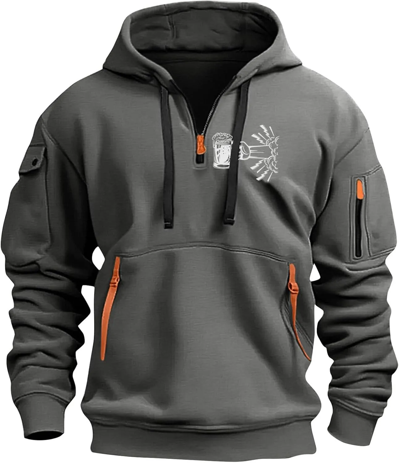 2024 Tactical Hoodies For Men Quarter Zip Pullover Vintage Workout Hoodies With Pockets Military Tactical Sweatshirts