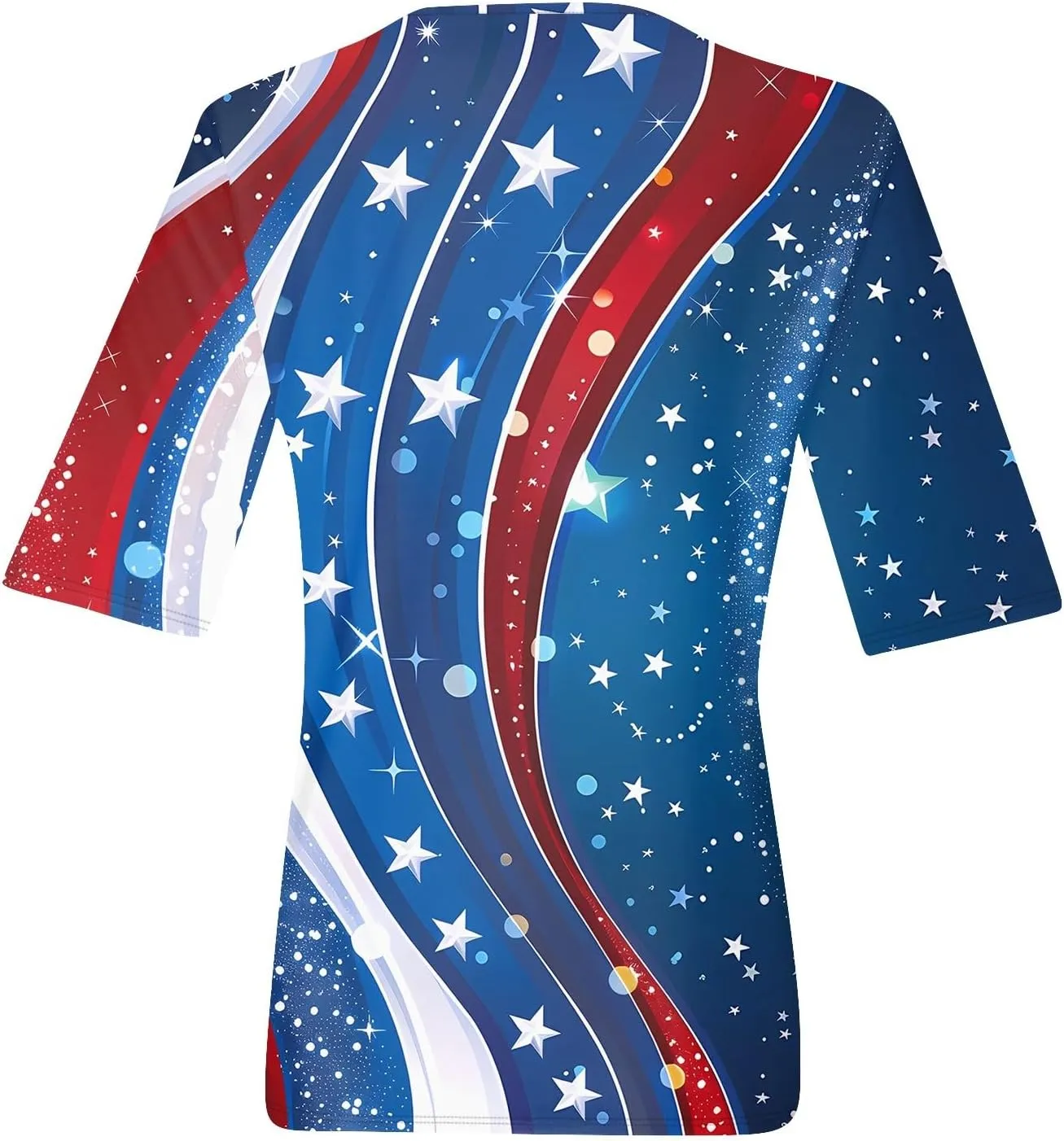 4th of July Patriotic Shirts for Women Half Sleeve American Flag V Neck Tops Trendy Blouses Graphic Clothing