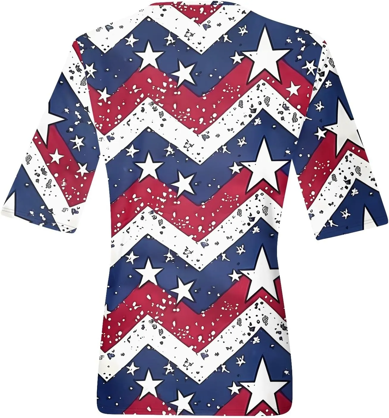 4th of July Patriotic Shirts for Women Half Sleeve American Flag V Neck Tops Trendy Blouses Graphic Clothing
