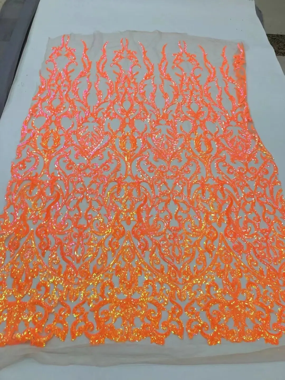5 YARDS / 4 COLORS / Xalis Sequin Beaded Embroidery Tulle Mesh Lace Dress Fabric