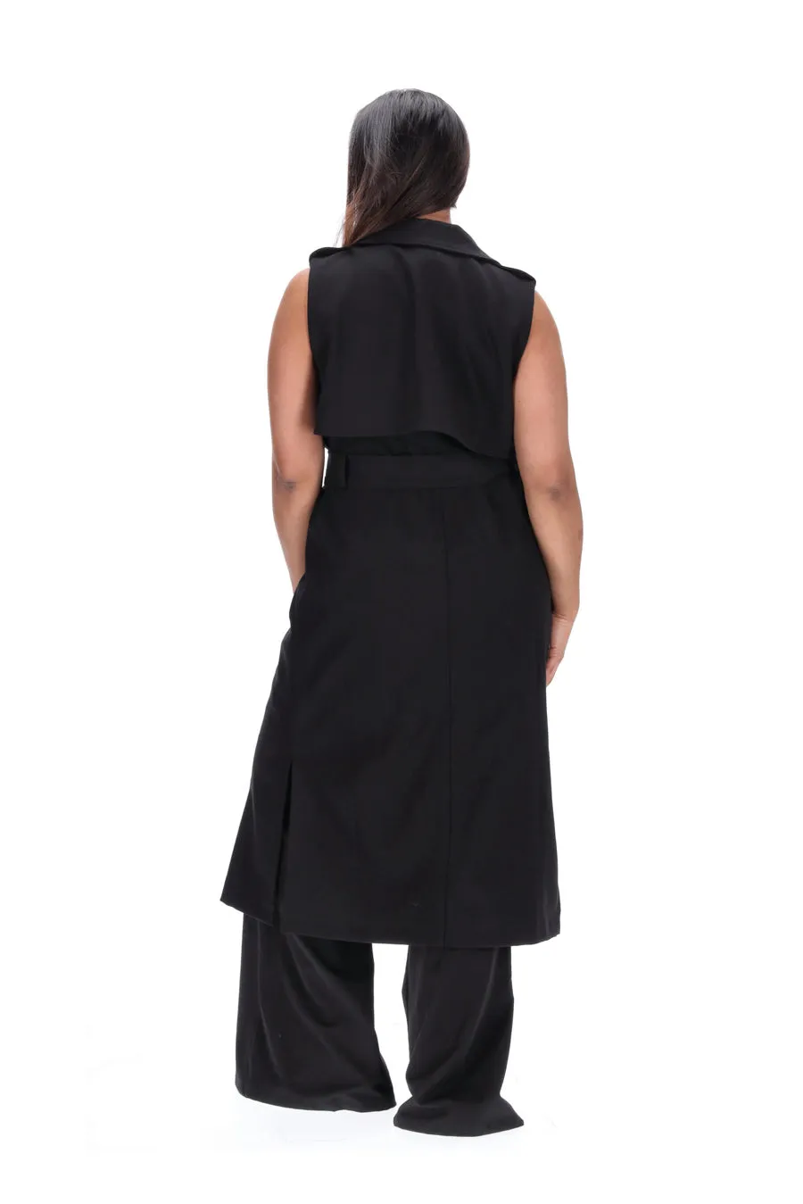 Amaya Natalie Sleeveless Trench Coat