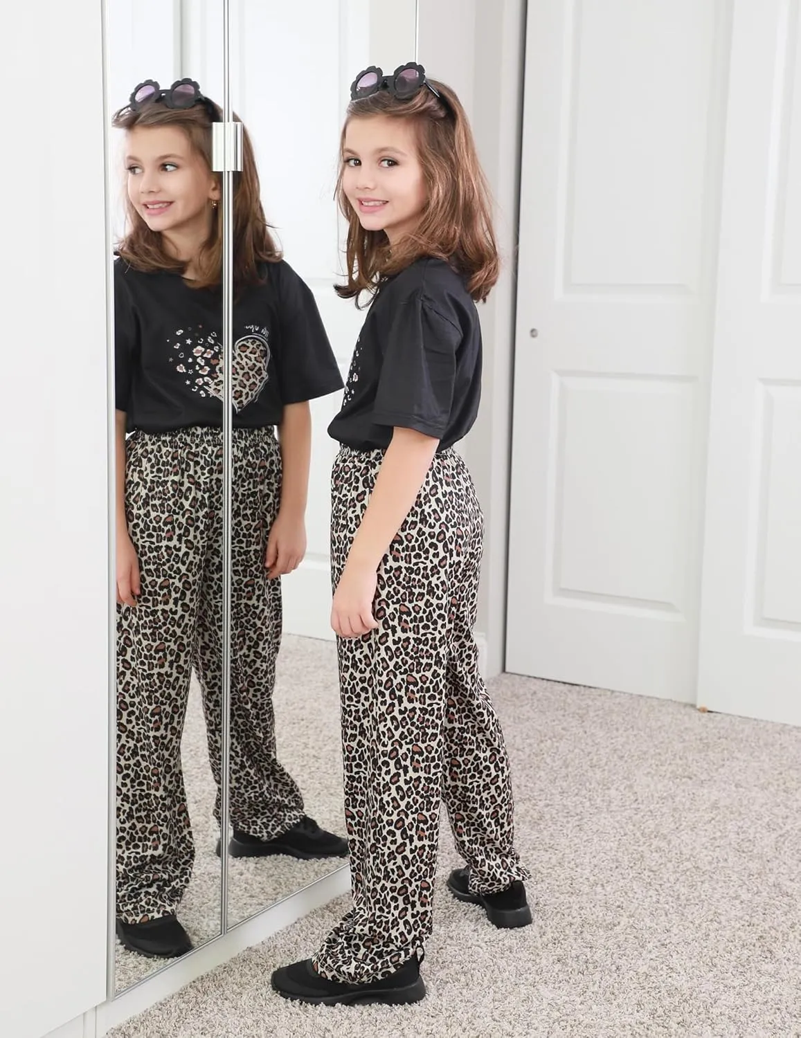 Arshiner Girls Pajama Set 3 Piece Short Sleeve Sleepwear Soft Cute Pjs Outfits