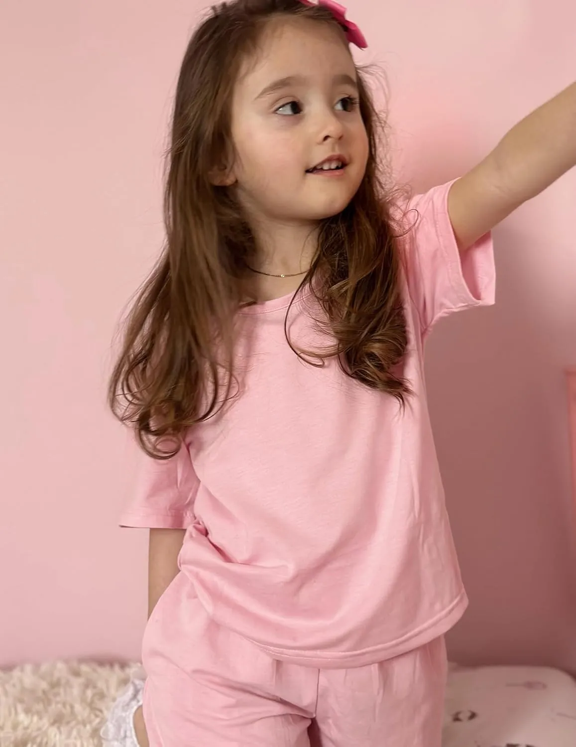 Arshiner Girls Pajama Set 3 Piece Short Sleeve Sleepwear Soft Cute Pjs Outfits