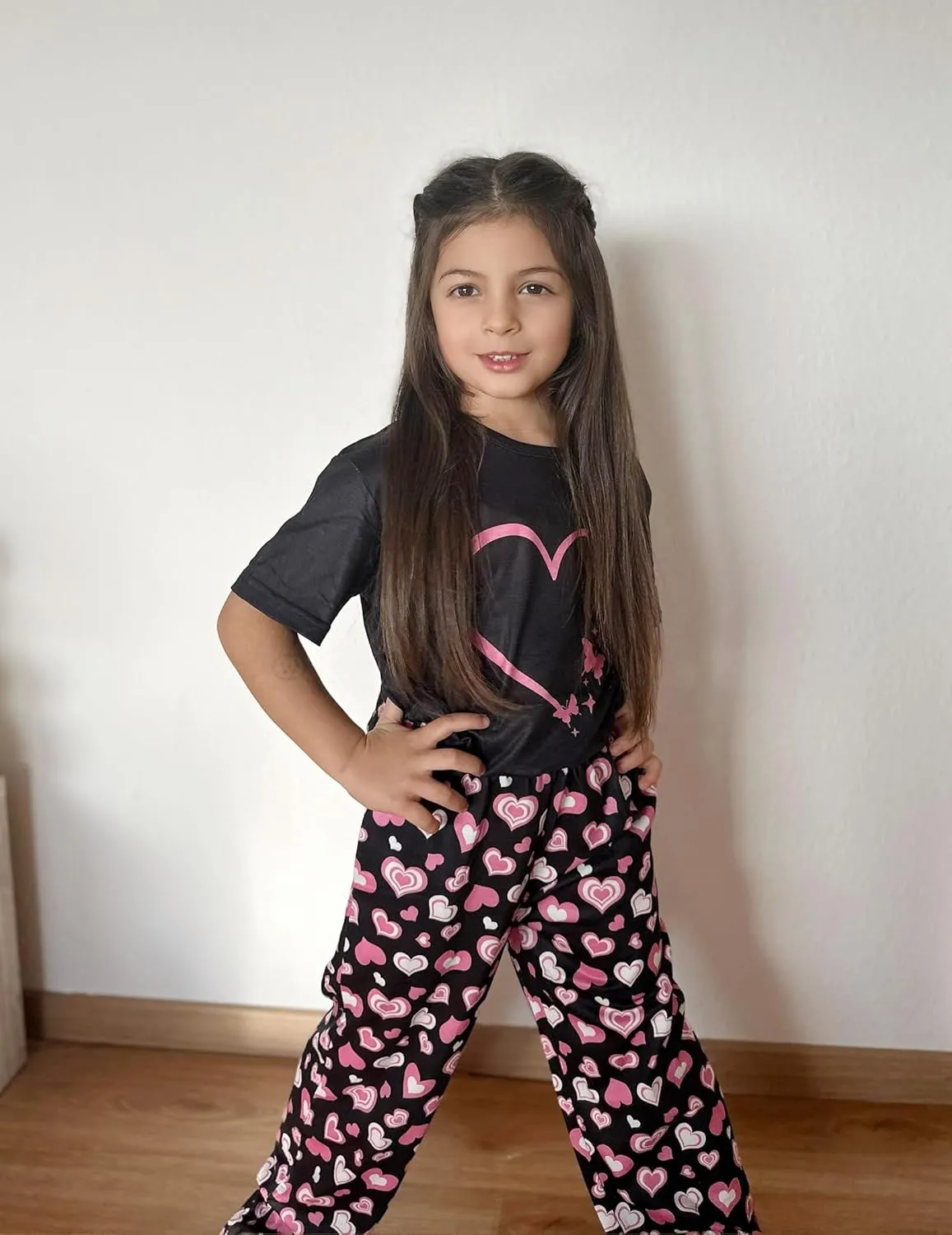 Arshiner Girls Pajama Set 3 Piece Short Sleeve Sleepwear Soft Cute Pjs Outfits