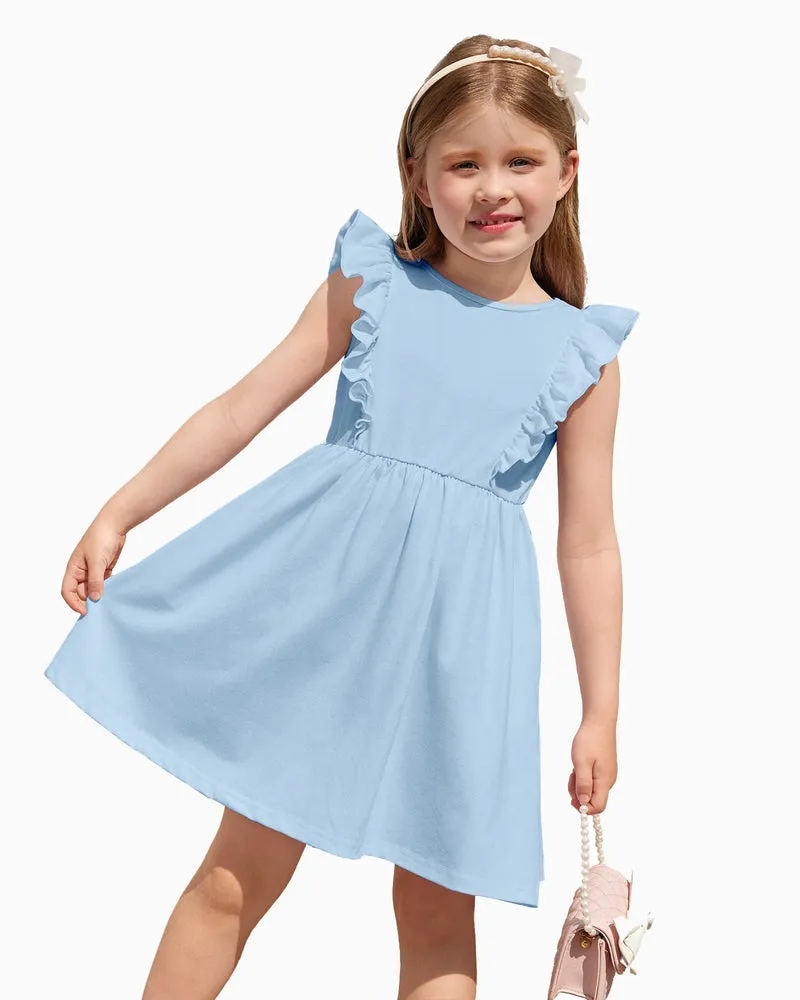 Arshiner Toddler Girls Dresses Ruffle Sleeve Dress