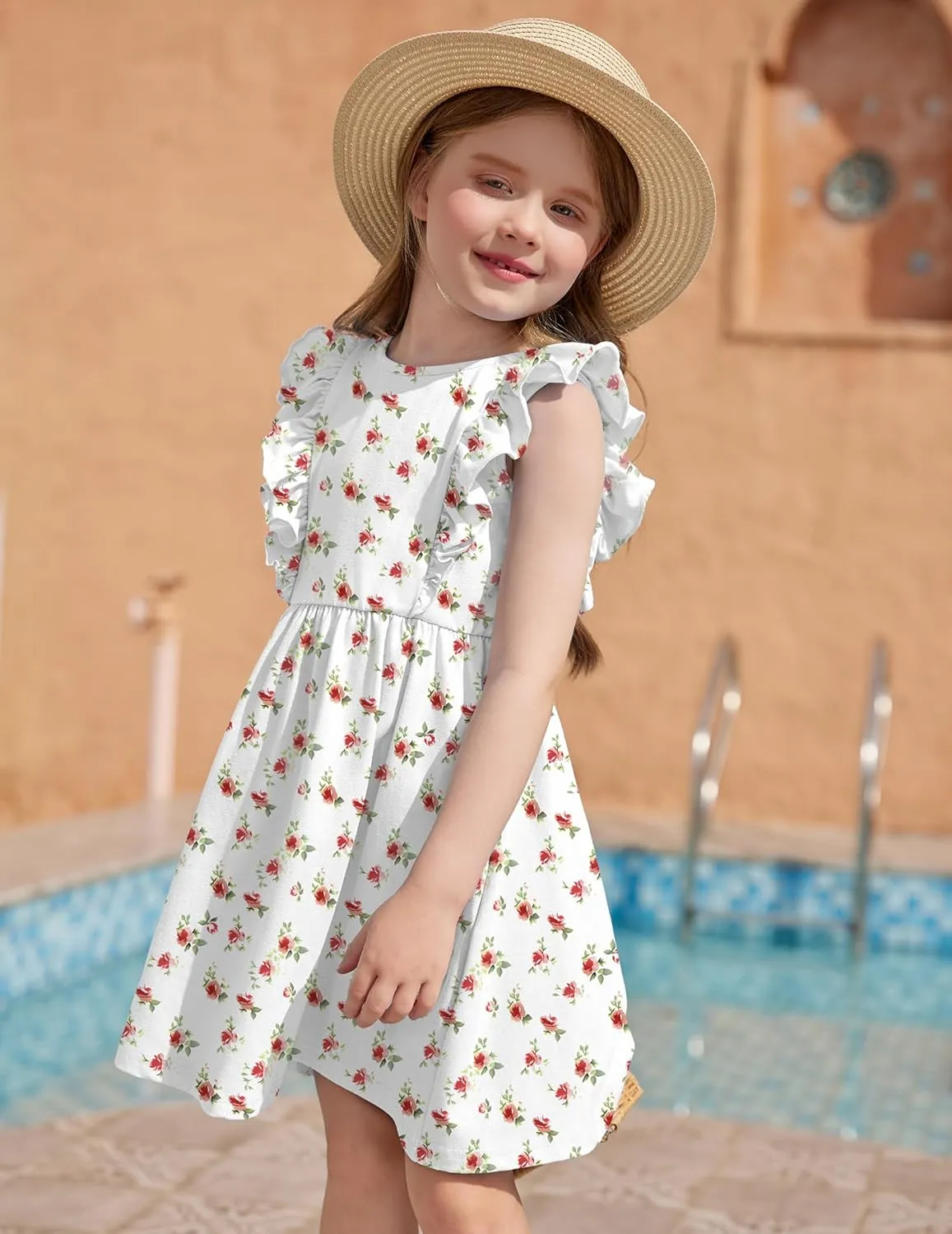Arshiner Toddler Girls Dresses Ruffle Sleeve Dress