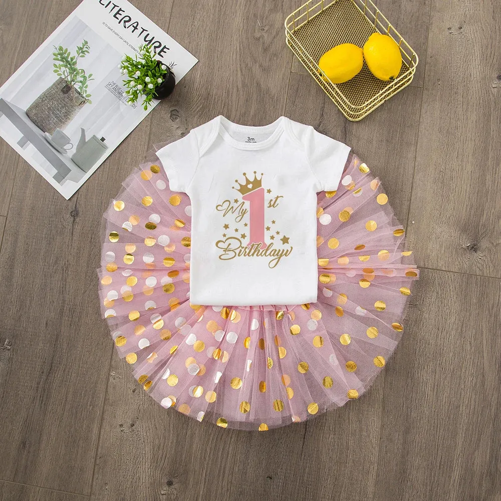 Baby Girls Tutu Birthday Party Dress Set