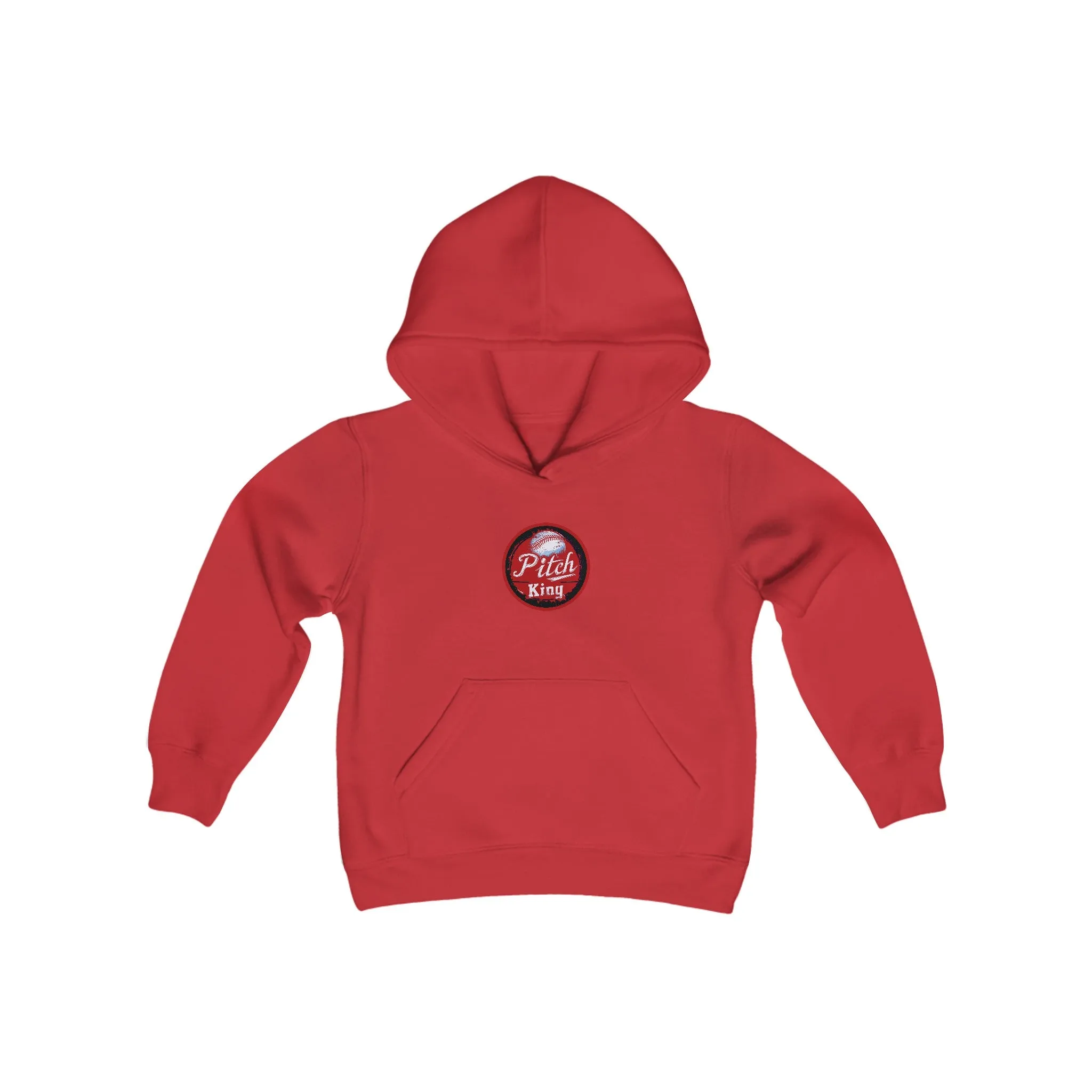 Baseball Pitch King Lion Youth Heavy Blend Hooded Sweatshirt, Baseball Hoodie, Kids Hoodie, Baseball Sweatshirt, Baseball Gift, Pitcher Gift