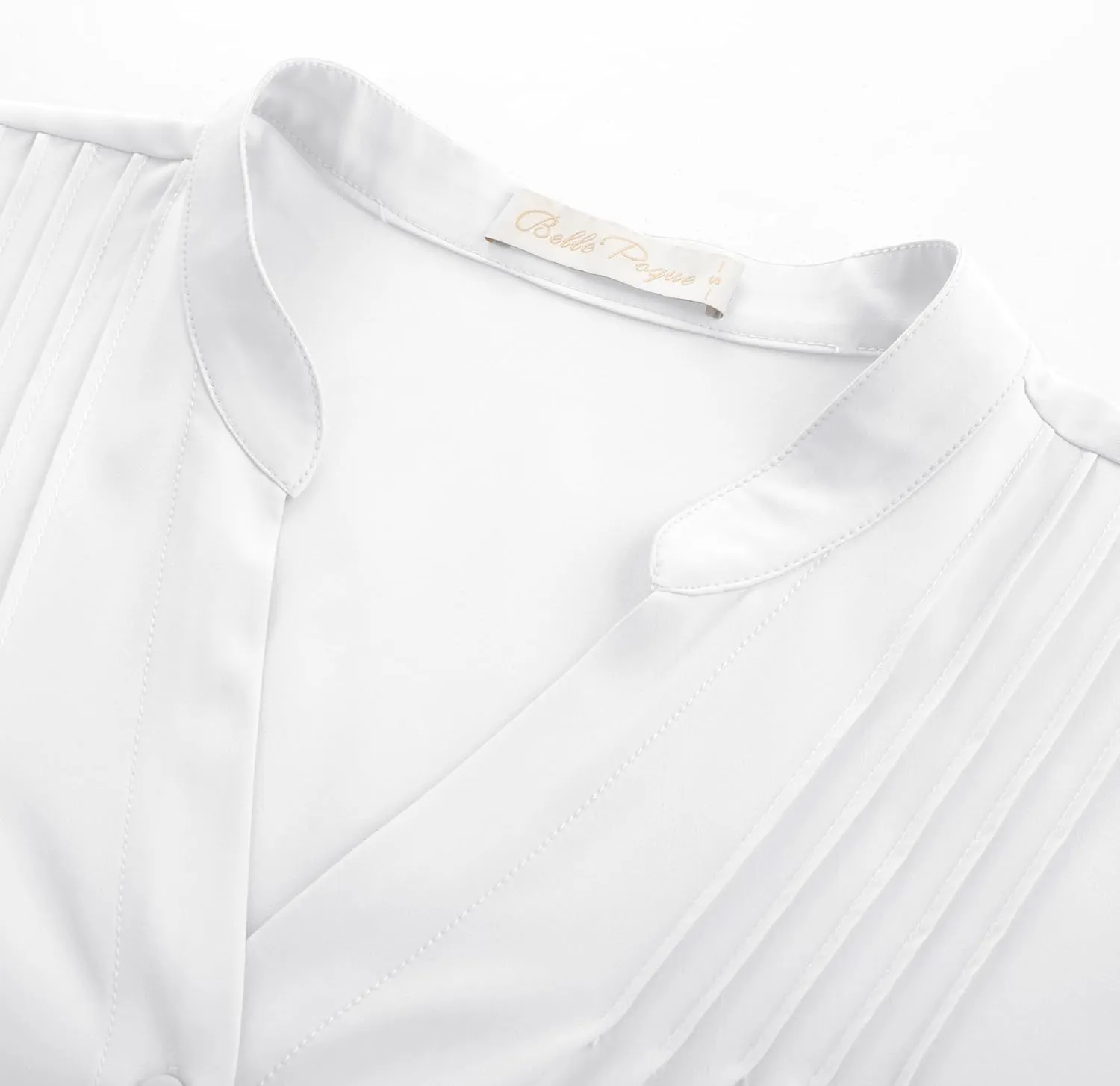 Belle Poque Womens Button Down Short Sleeve Blouses V Neck Pleated Dress Shirts Ladies Dressy Blouses Summer Casual