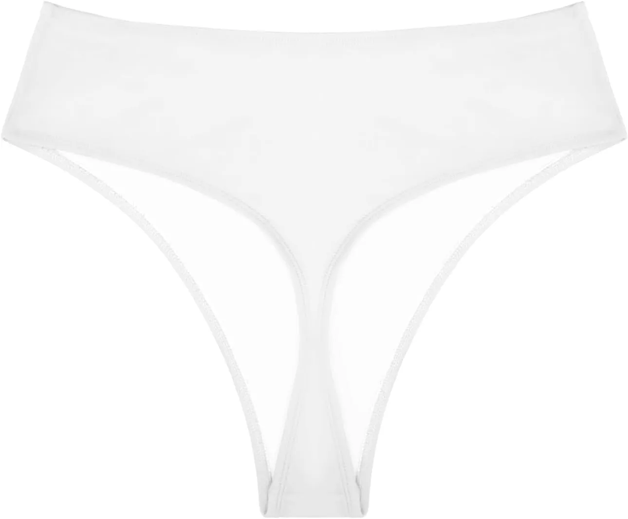 Bellecarrie Women's Thong Rave Bottoms High Waisted High Cut Bikini Bottoms