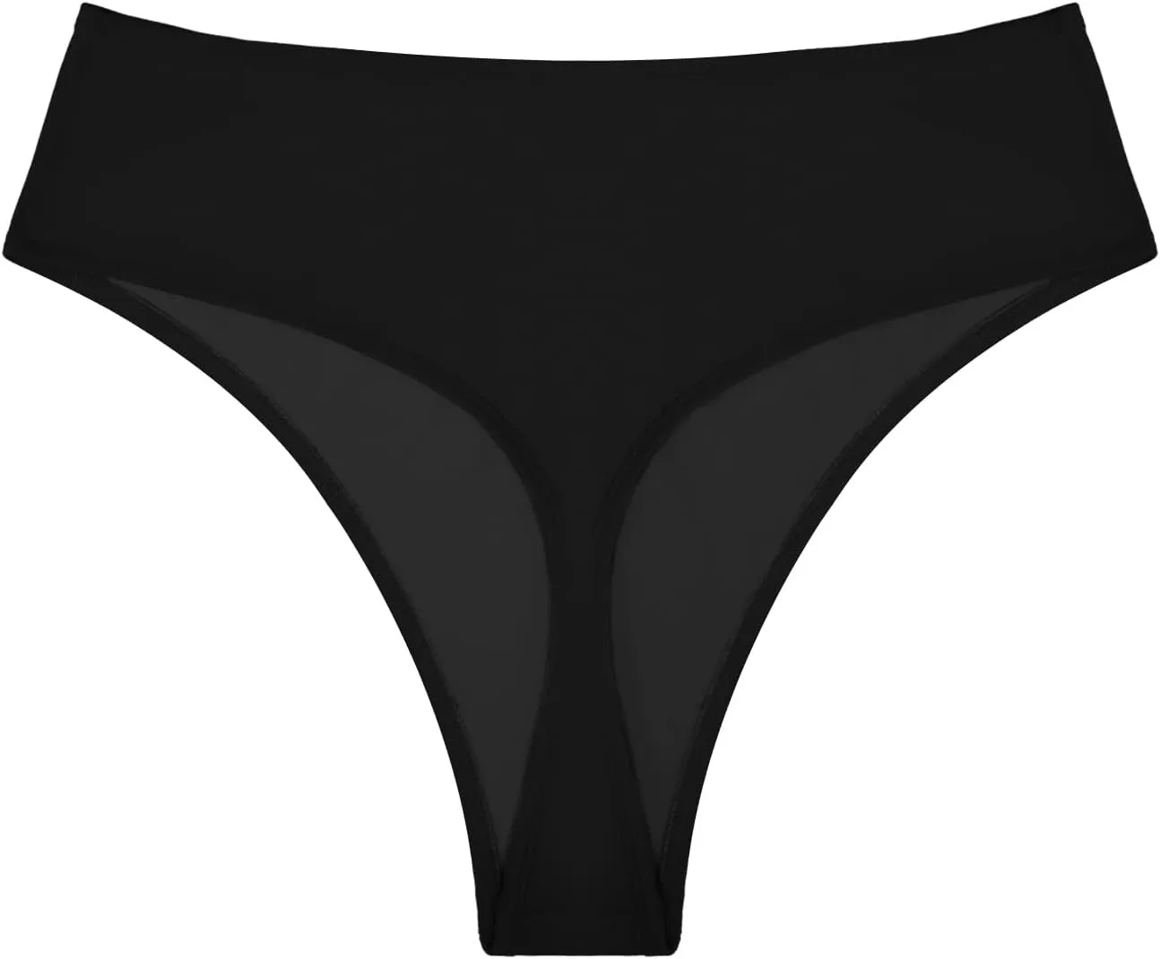 Bellecarrie Women's Thong Rave Bottoms High Waisted High Cut Bikini Bottoms