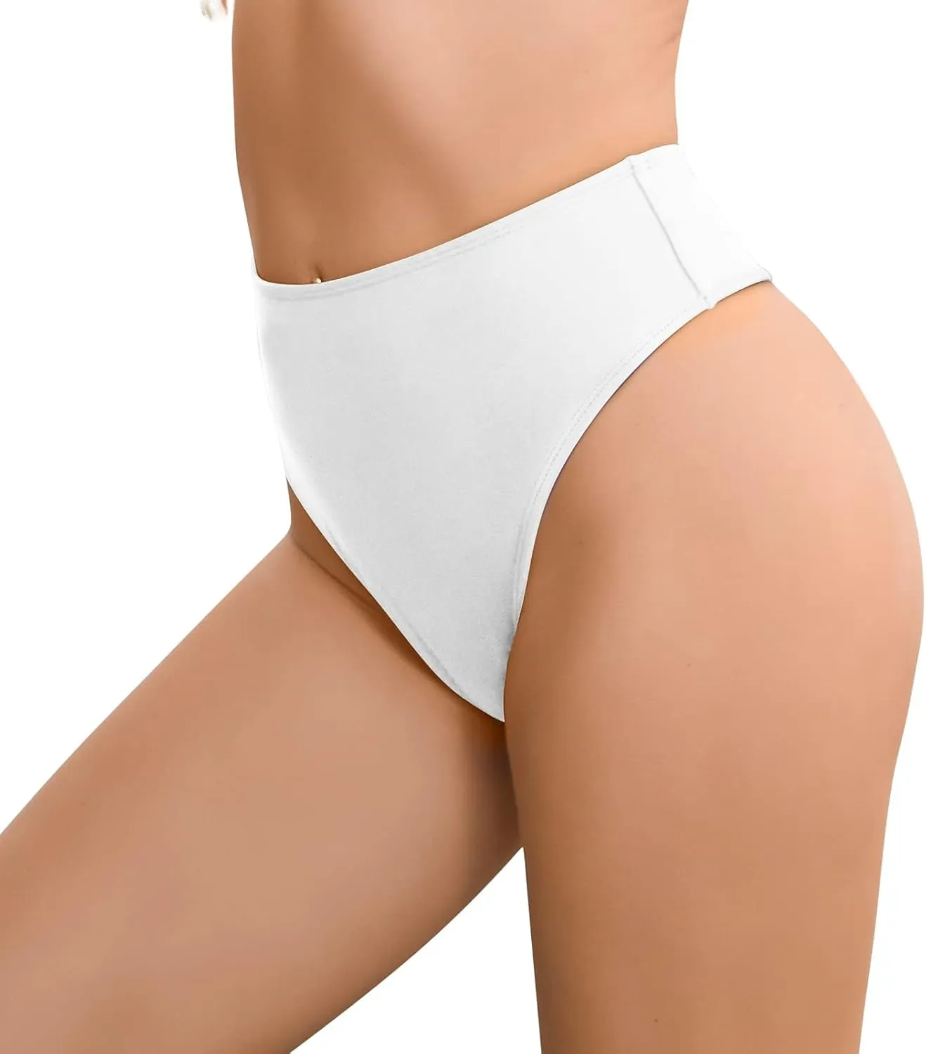 Bellecarrie Women's Thong Rave Bottoms High Waisted High Cut Bikini Bottoms