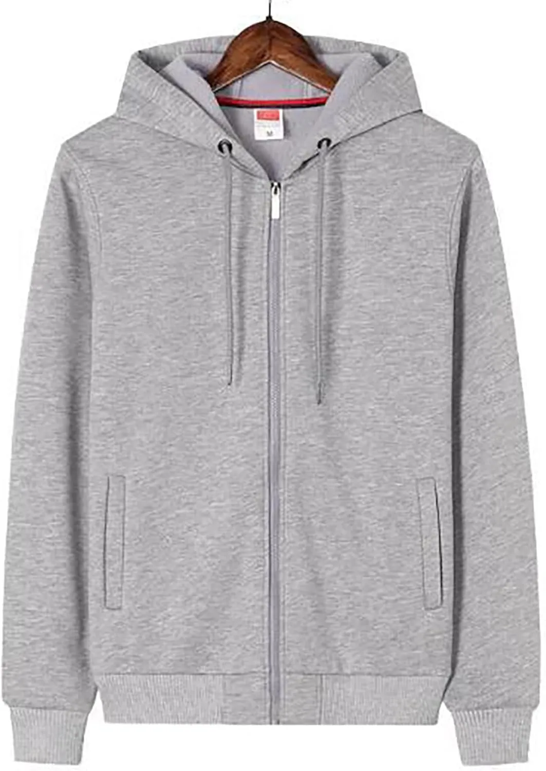 BIFUTON Men Hoodies Casual Hoodies for Men with Pockets Full Zip Long Sleeve Sweatshirt Solid Color Sports Hooded Tops