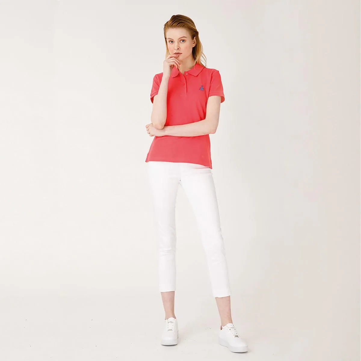 Biggdesign Anemoss Seagull Women's Polo Collar T-shirt, Short Sleeve