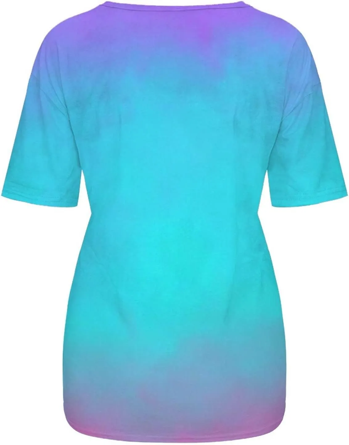 Binmer 2024 Summer Tie Dye Shirts for Womens Plus Size Short Sleeve Tops Fashion Gradient Graphic Tee Club Party Blouse S-5XL