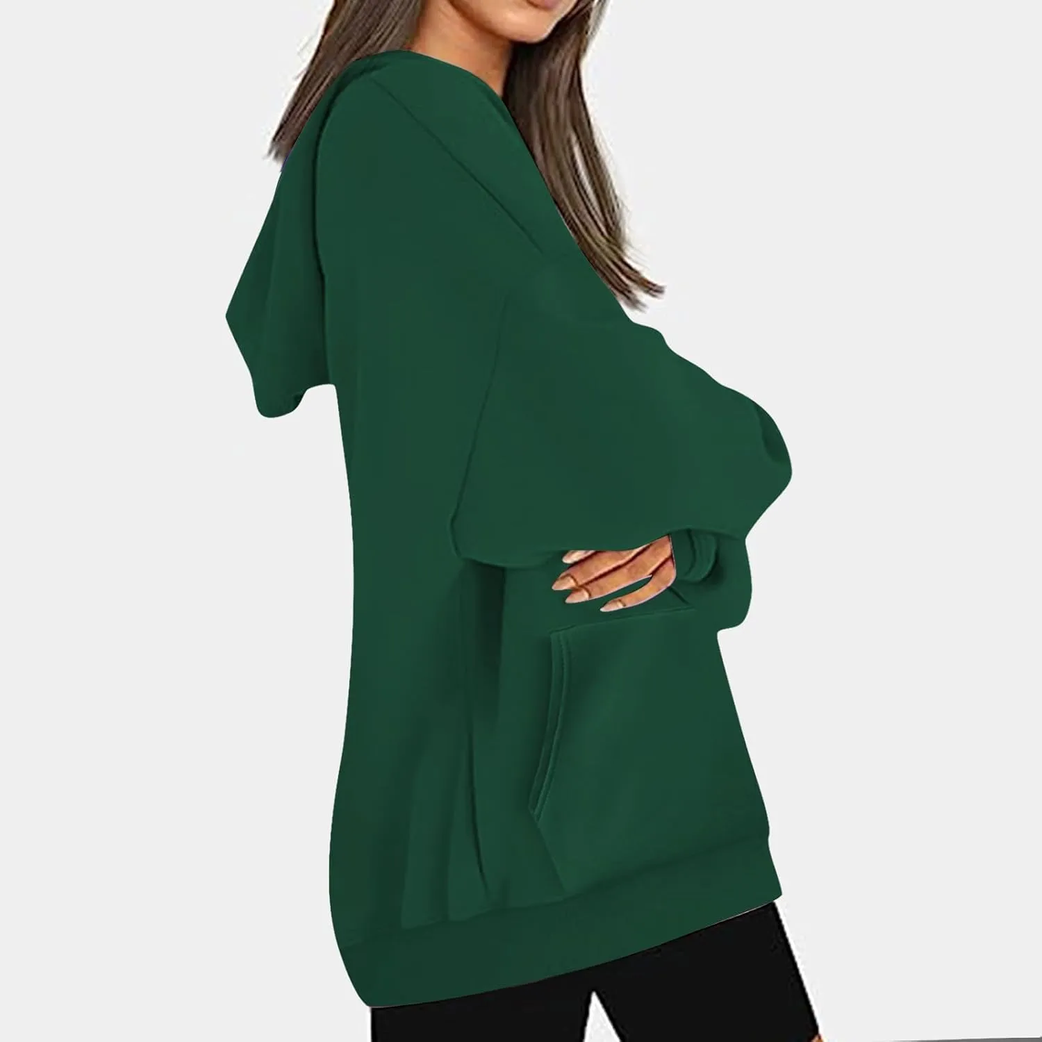 Binmer Oversized Hoodie for Women Sweatshirt Fall Fashion 2024 Outfit Trendy Fleece Pullover Casual Long Sleeve Tops w/Pocket