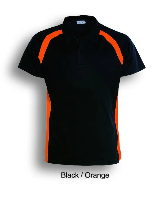 Bocini Men's Short Sleeve Contrast Panel Polo (1st 10 colors)-(CP0919)