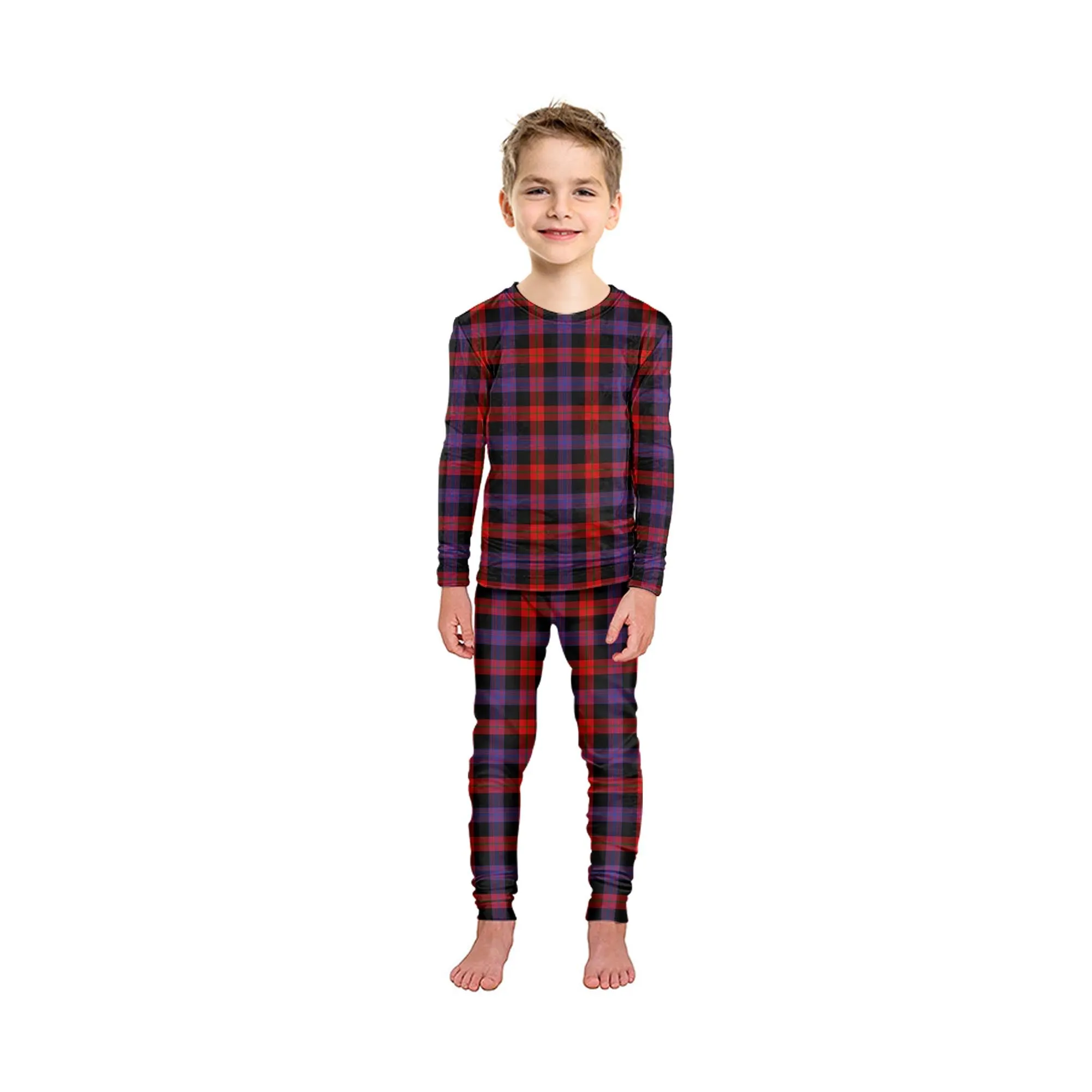 Broun Modern Tartan Pajamas Family Set