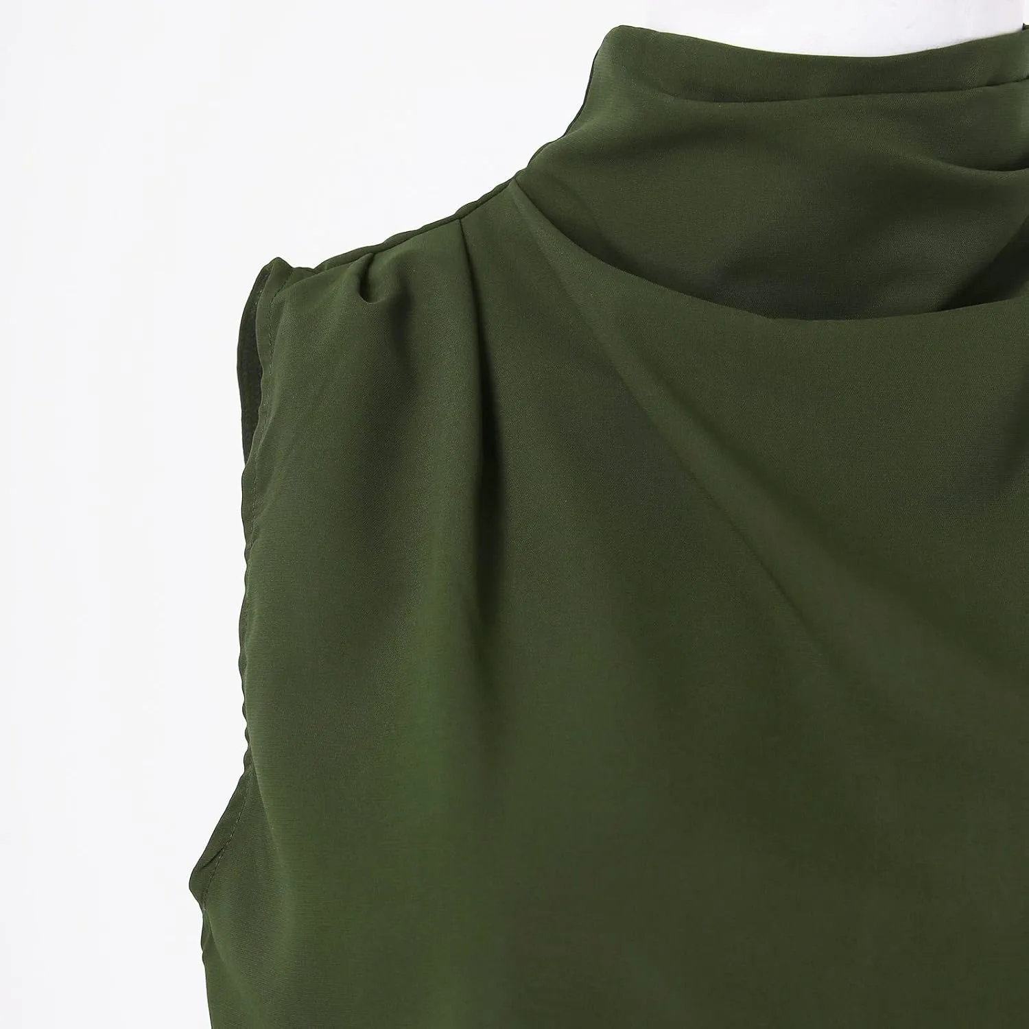 Business Casual Outfits Women Summer 2 Piece Set Casual Sleeveless Turtleneck Cropped Vest Ruffled Wide Leg Pants Suit