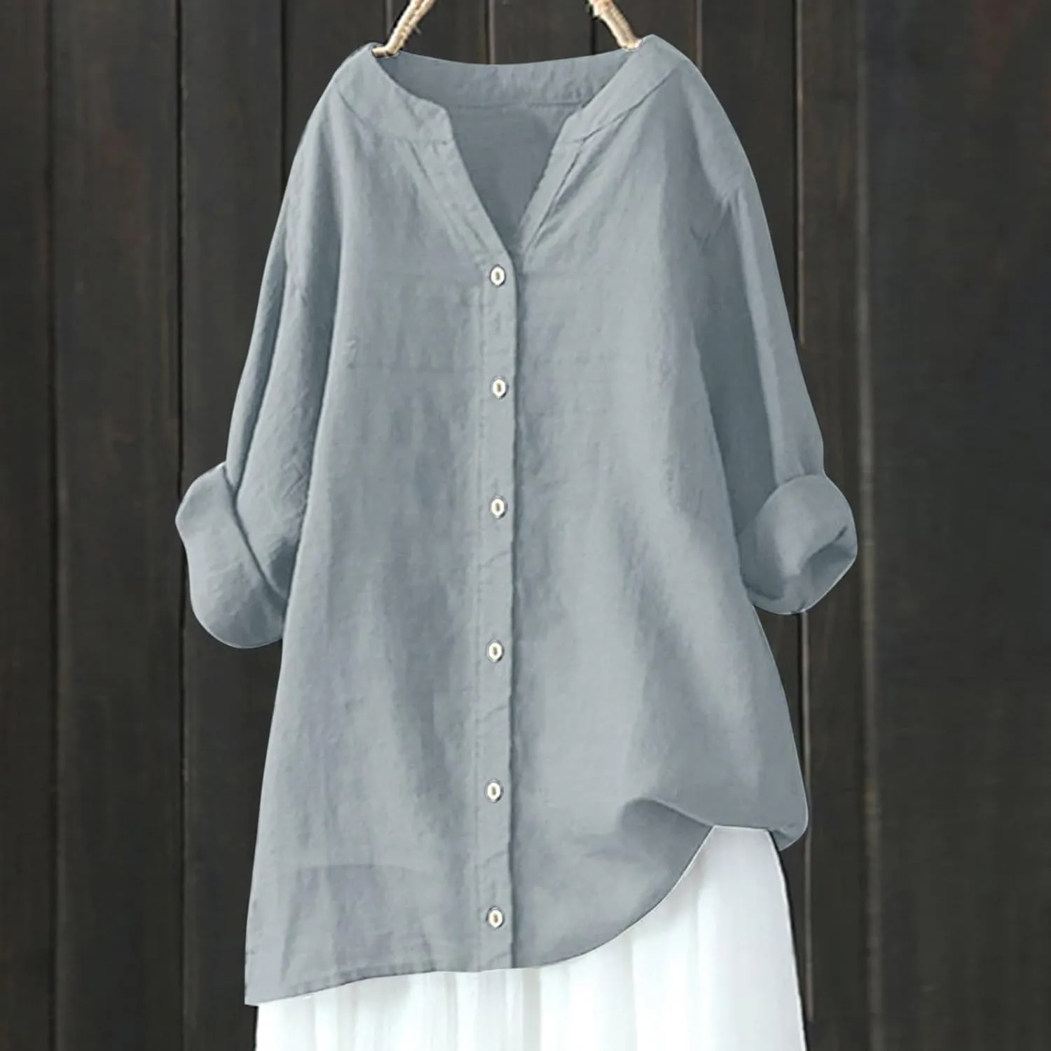Button Down Blouses Tops Sleeve Down Christmas Fall Jacket Dress Shirts for Women Womens Button Down Blouse Blue
