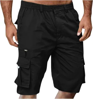 Camo Cargo Shorts for Men Cotton Casual Comfy Wild Outdoor Work Relaxed Fit Shorts with Multi-Pockets Flexible Joggers