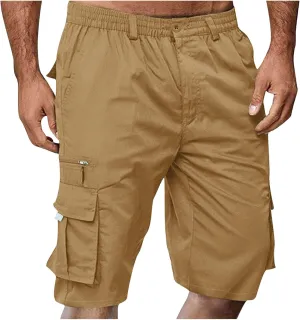Camo Cargo Shorts for Men Cotton Casual Comfy Wild Outdoor Work Relaxed Fit Shorts with Multi-Pockets Flexible Joggers