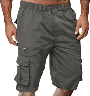 Camo Cargo Shorts for Men Cotton Casual Comfy Wild Outdoor Work Relaxed Fit Shorts with Multi-Pockets Flexible Joggers