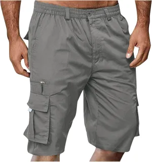 Camo Cargo Shorts for Men Cotton Casual Comfy Wild Outdoor Work Relaxed Fit Shorts with Multi-Pockets Flexible Joggers