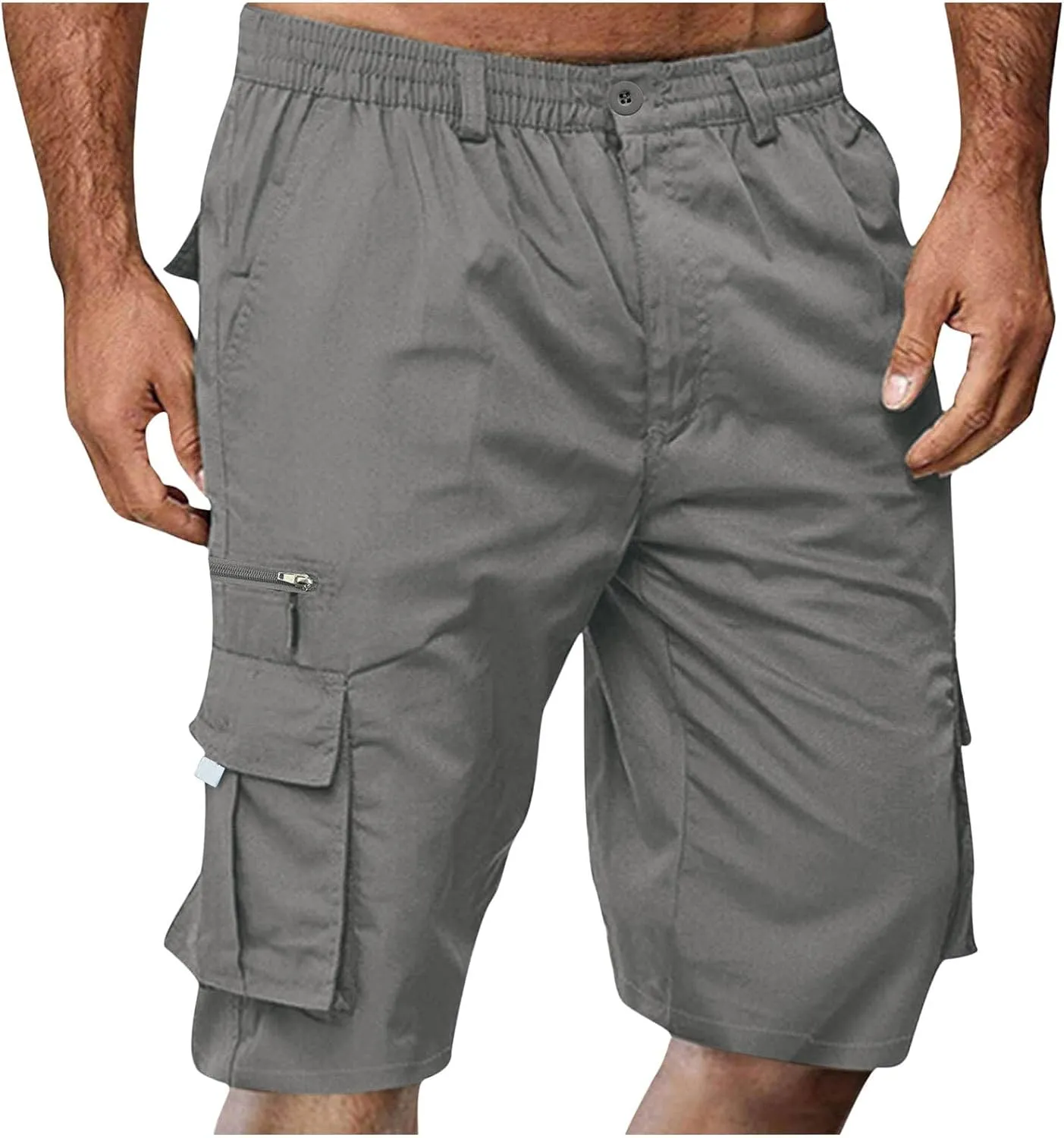 Camo Cargo Shorts for Men Cotton Casual Comfy Wild Outdoor Work Relaxed Fit Shorts with Multi-Pockets Flexible Joggers