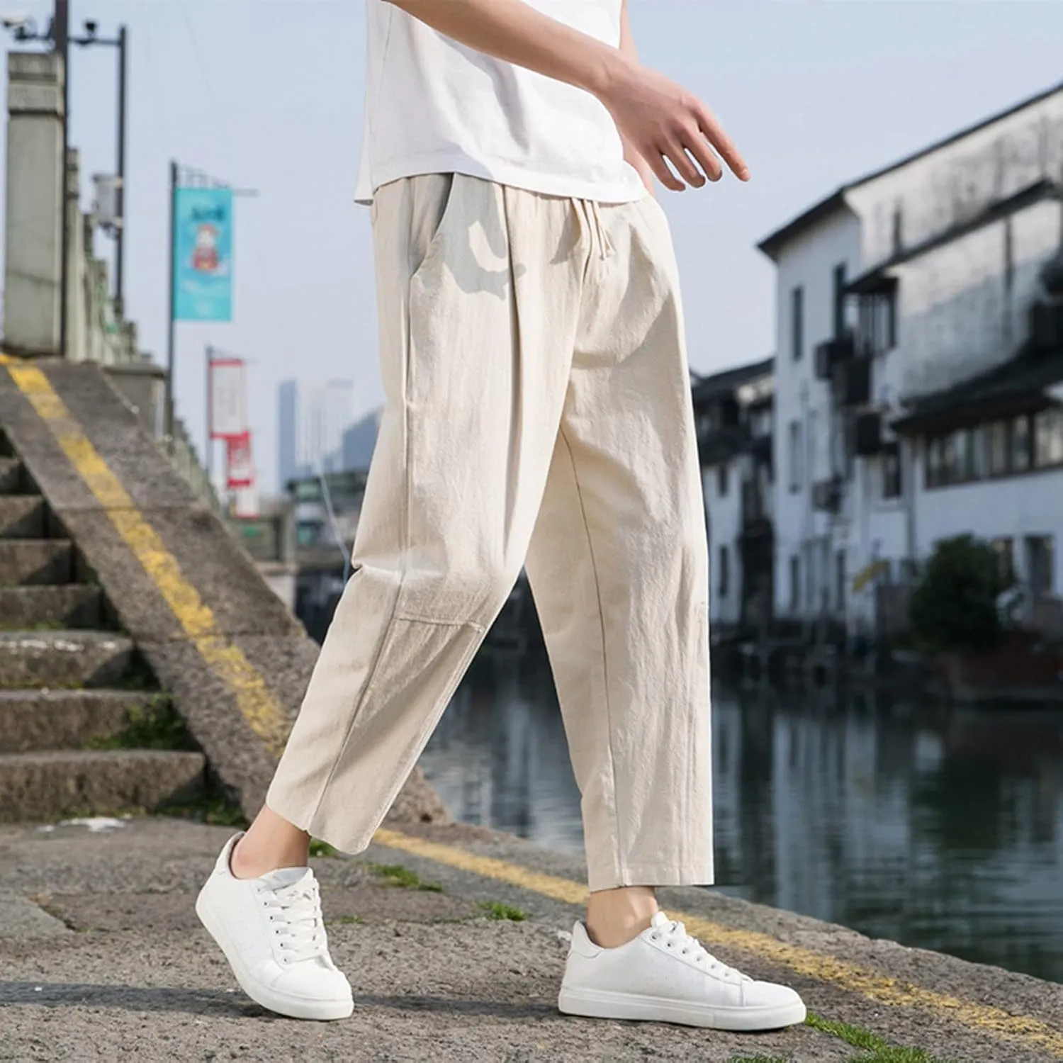 Cargo Pants for Men Baggy Athletic Sweatpant Winter Drawstring Workout Jogger Pants Men Sweatpants Men's Basic Active