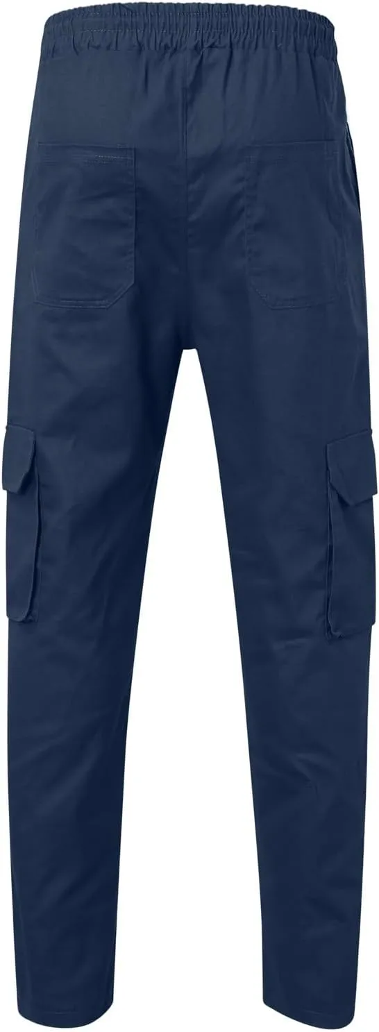 Cargo Pants for Men Baggy Workout Cargo Pants Lightweight Long Sweatpant Men's Drawstring Waist Flap Pocket Workout