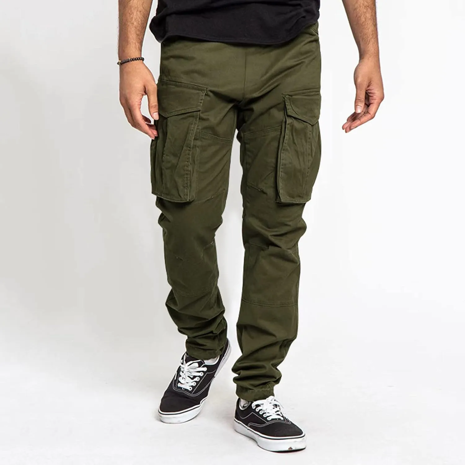 Cargo Pants for Men Relaxed Fit Mens Cargo Pants Casual Fleece Sweatpants with Pockets Big and Tall Pants Cargo Pants