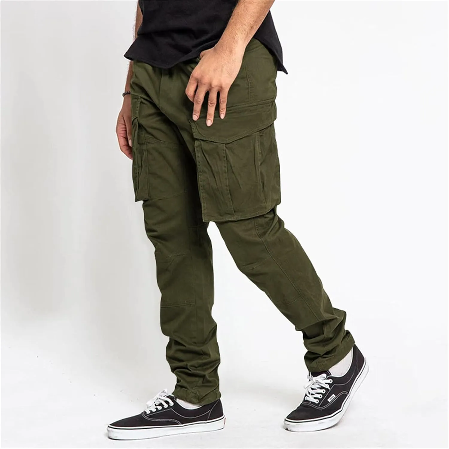 Cargo Pants for Men Relaxed Fit Mens Cargo Pants Casual Fleece Sweatpants with Pockets Big and Tall Pants Cargo Pants