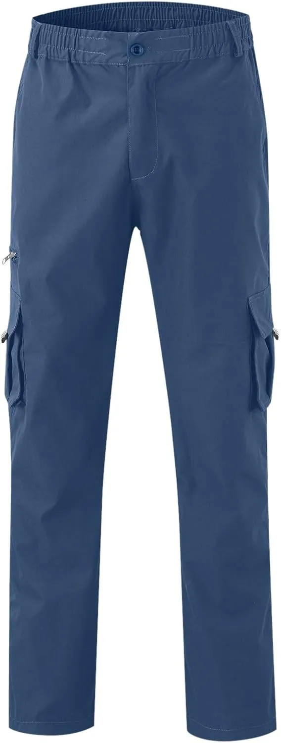 Cargo Pants for Men Relaxed Fit Mens Cargo Pants Heavy Weight Sweatpants Jogging Pocket Sports Elastic Cargo Trousers