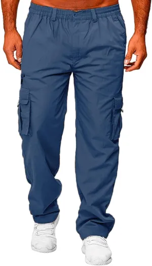 Cargo Pants for Men Relaxed Fit Mens Cargo Pants Heavy Weight Sweatpants Jogging Pocket Sports Elastic Cargo Trousers