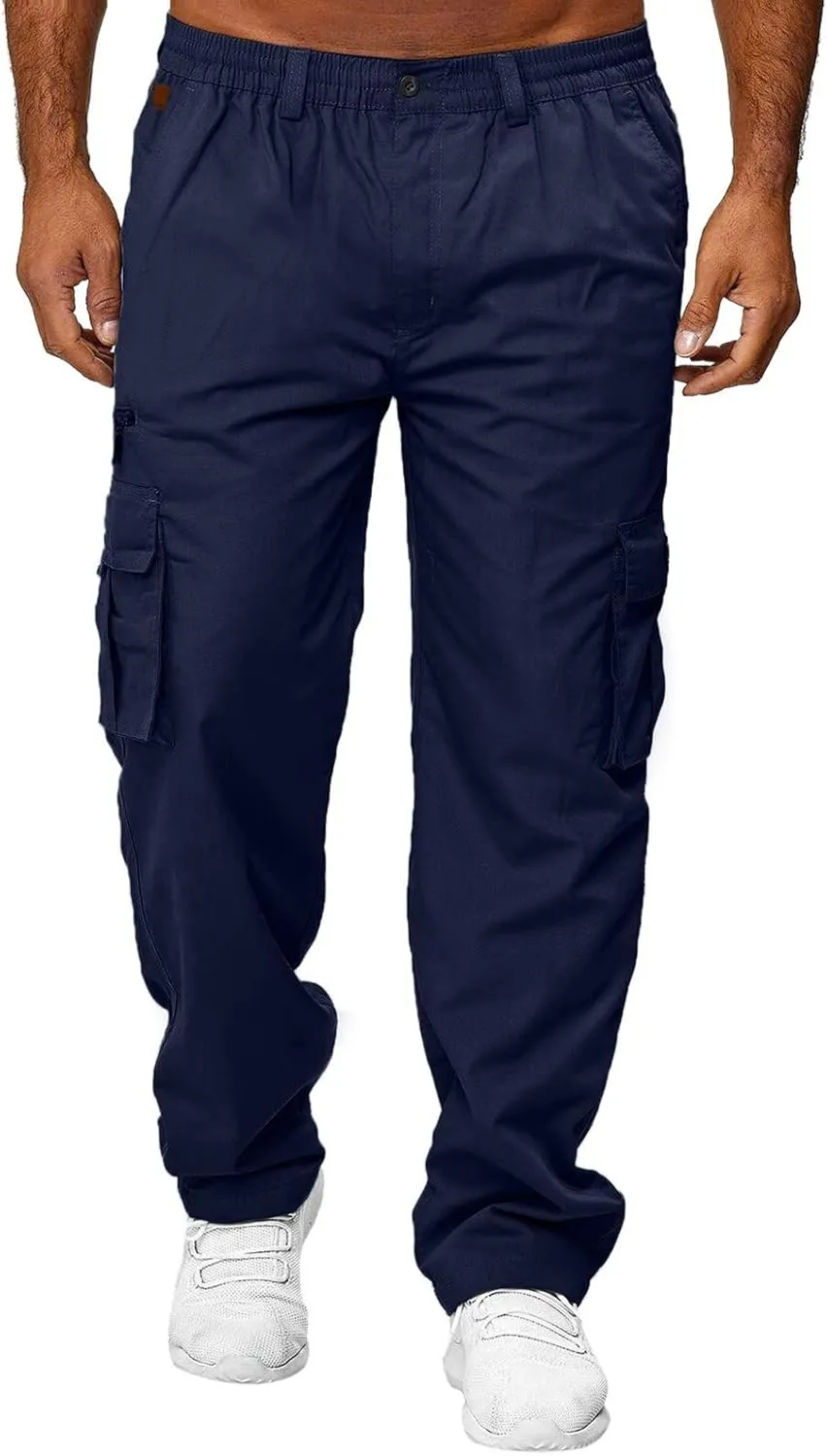 Cargo Pants for Men Relaxed Fit Mens Cargo Pants Jogger Work Pants 6 Pocket Full Outdoor Casual Sweatpants Sweatpants
