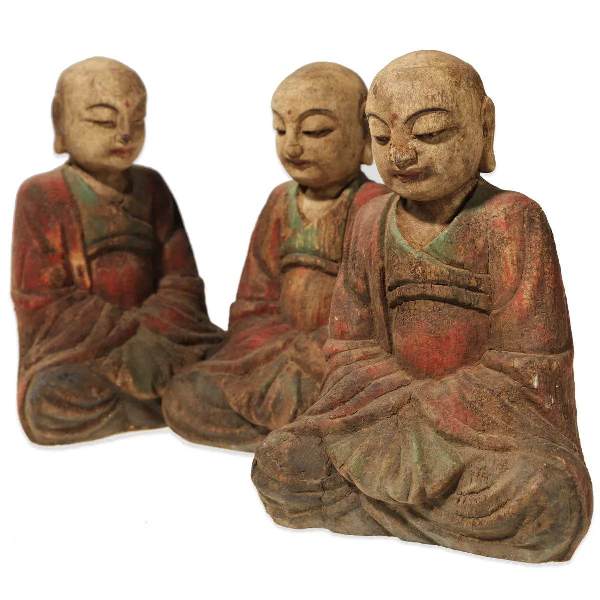 Carved Wooden Seated Buddha