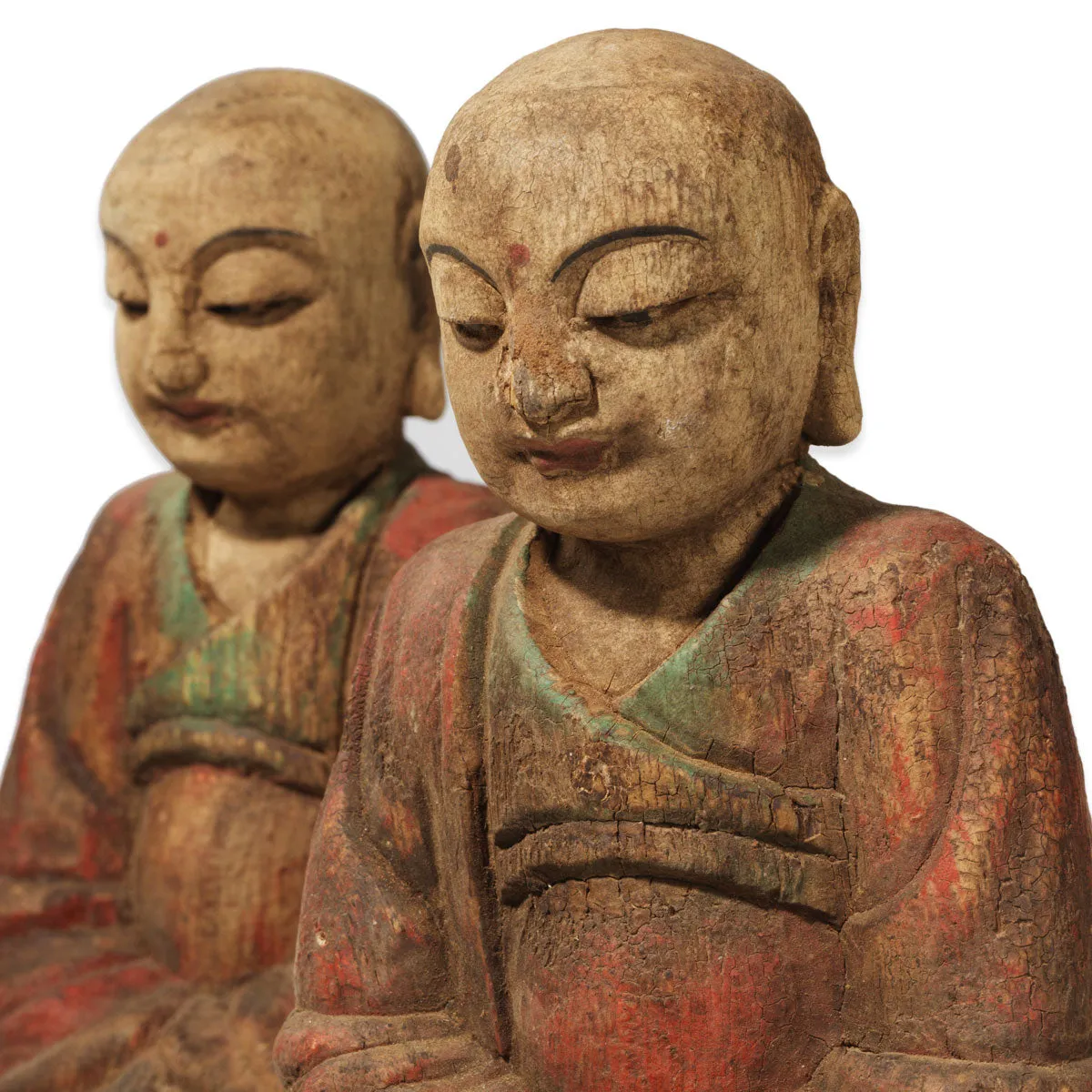 Carved Wooden Seated Buddha