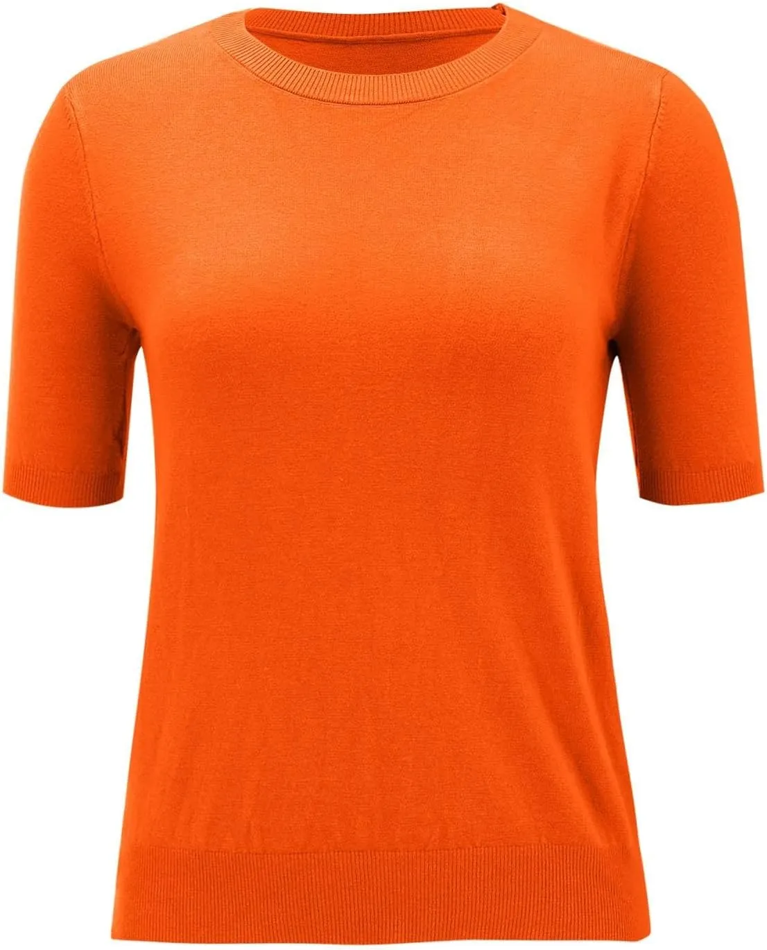 Cashmere Sweaters for Women 2025 Trendy Casual Crew Neck Loose Fit Short Sleeve Sweater Cashmere Blend