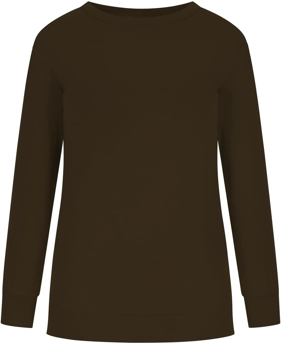 Ceboyel Womens Long Sleeve Shirts 2023 Solid Color Crew Neck Sweatshirts Loose Fit Pullover Tops Trendy Casual Fall Clothes