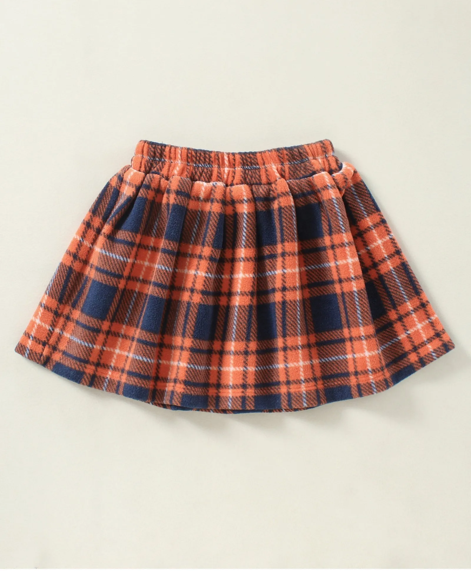 Checkered with Frill Polar Fleece Top Skirt Set