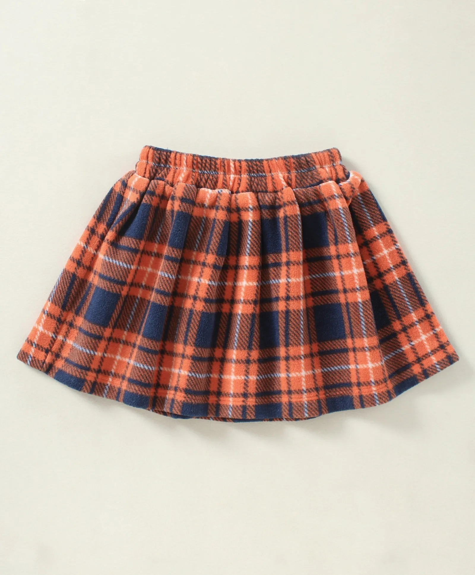 Checkered with Frill Polar Fleece Top Skirt Set