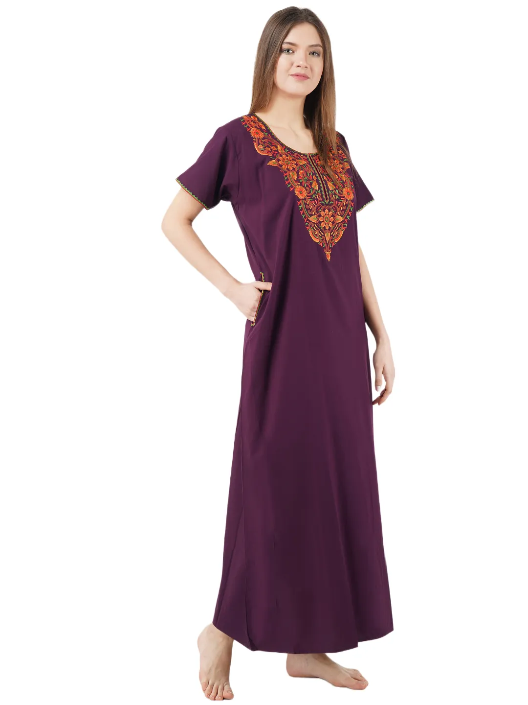 Colourful Embroidery Nightgown