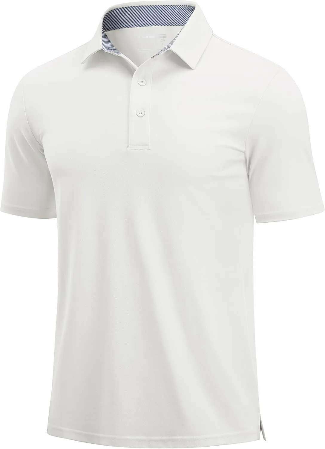 Cotrasen Men's Polo Shirts Short Sleeve Cotton Pique 3 Buttons Golf Shirts Classic Fit Casual Performance T-Shirt