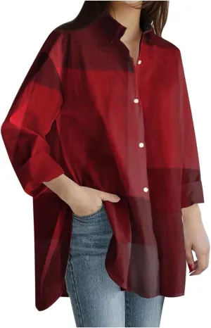 Cotton Linen Button Down Shirt for Women Women's Plus Casual Shirt Women's Blouse Womens Button Down Shirt Womens