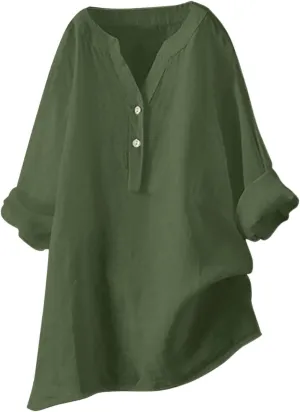Cotton Linen Button Down Shirt for Women Women's Plus Casual Shirt Women's Blouse Womens Button Down Shirt Womens