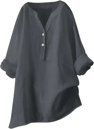 Cotton Linen Button Down Shirt for Women Women's Plus Casual Shirt Women's Blouse Womens Button Down Shirt Womens