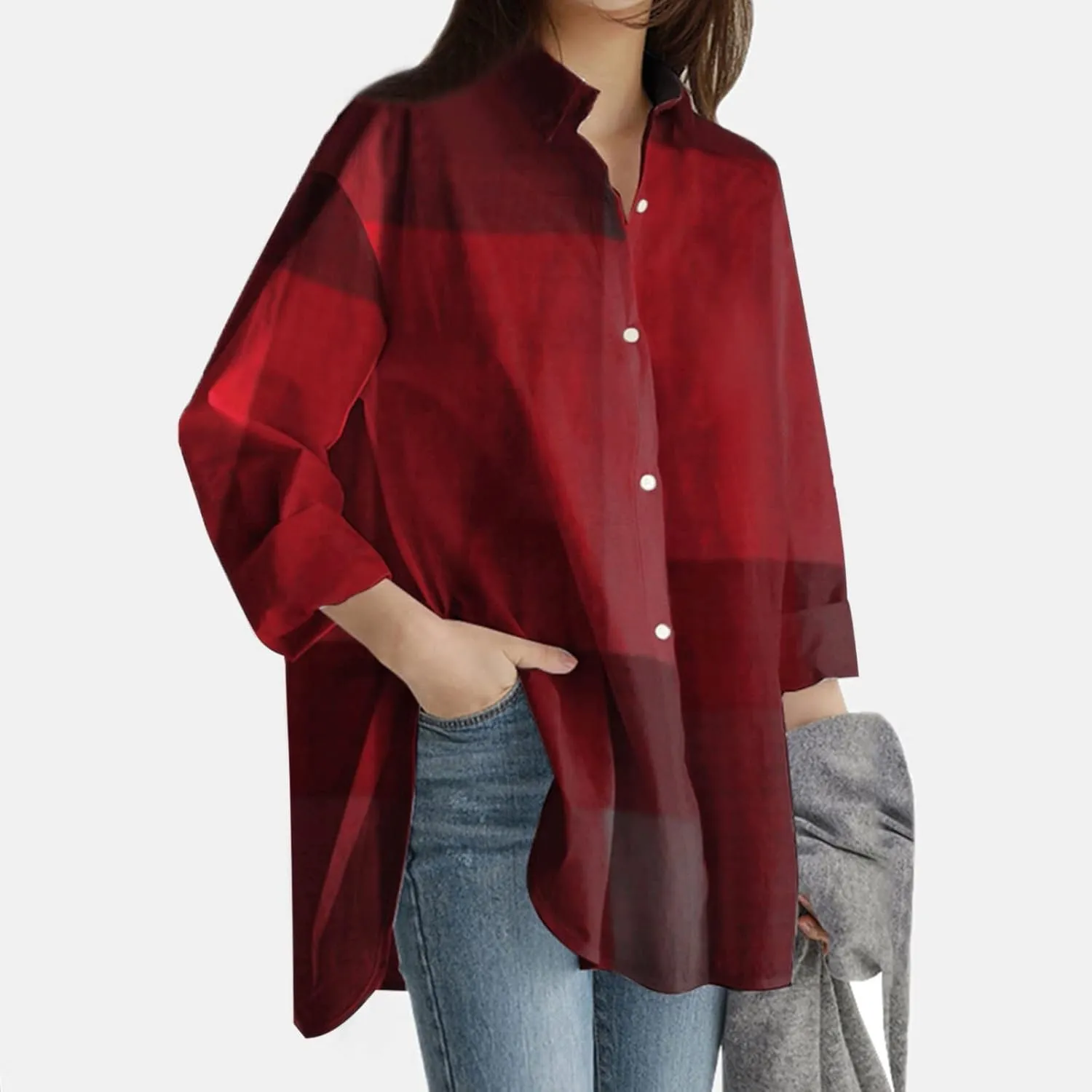 Cotton Linen Button Down Shirt for Women Women's Plus Casual Shirt Women's Blouse Womens Button Down Shirt Womens